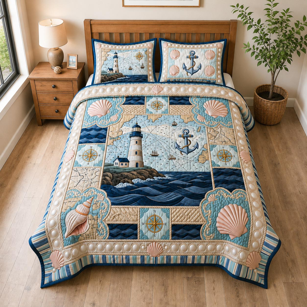 Sea Escape 3-Piece Quilted Bedding Set GFTOMA11419