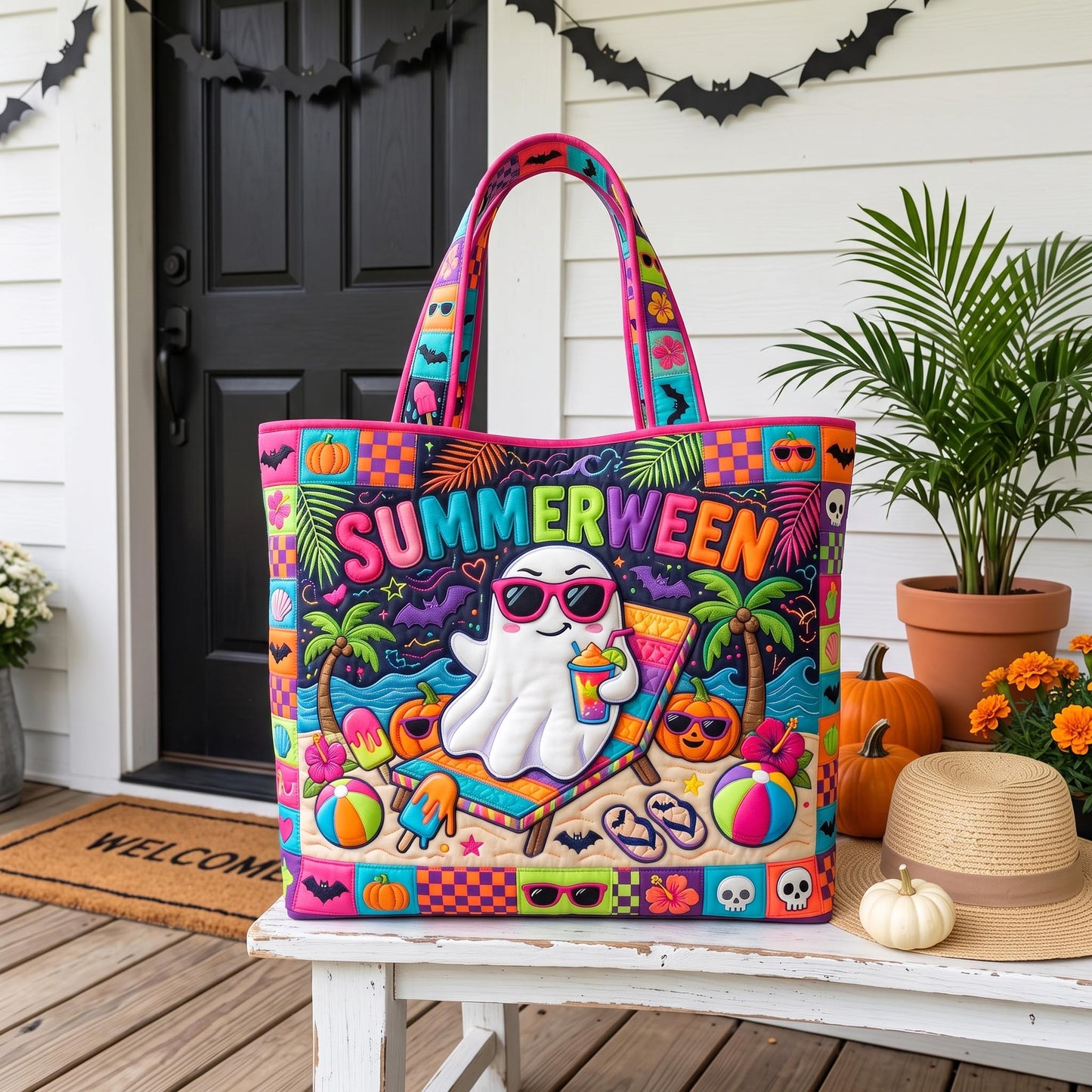 Tropical Haunt Quilted Tote Bag GFTOMA12493