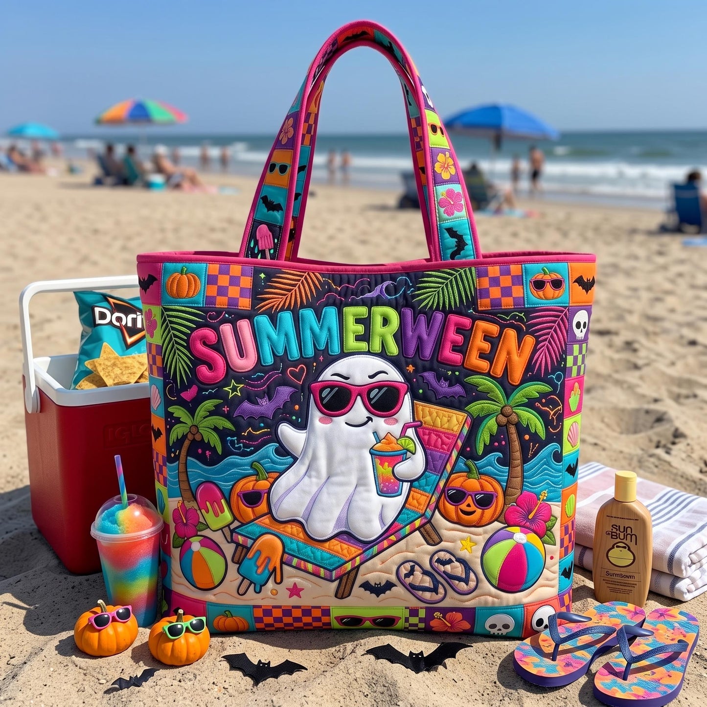 Tropical Haunt Quilted Tote Bag GFTOMA12493