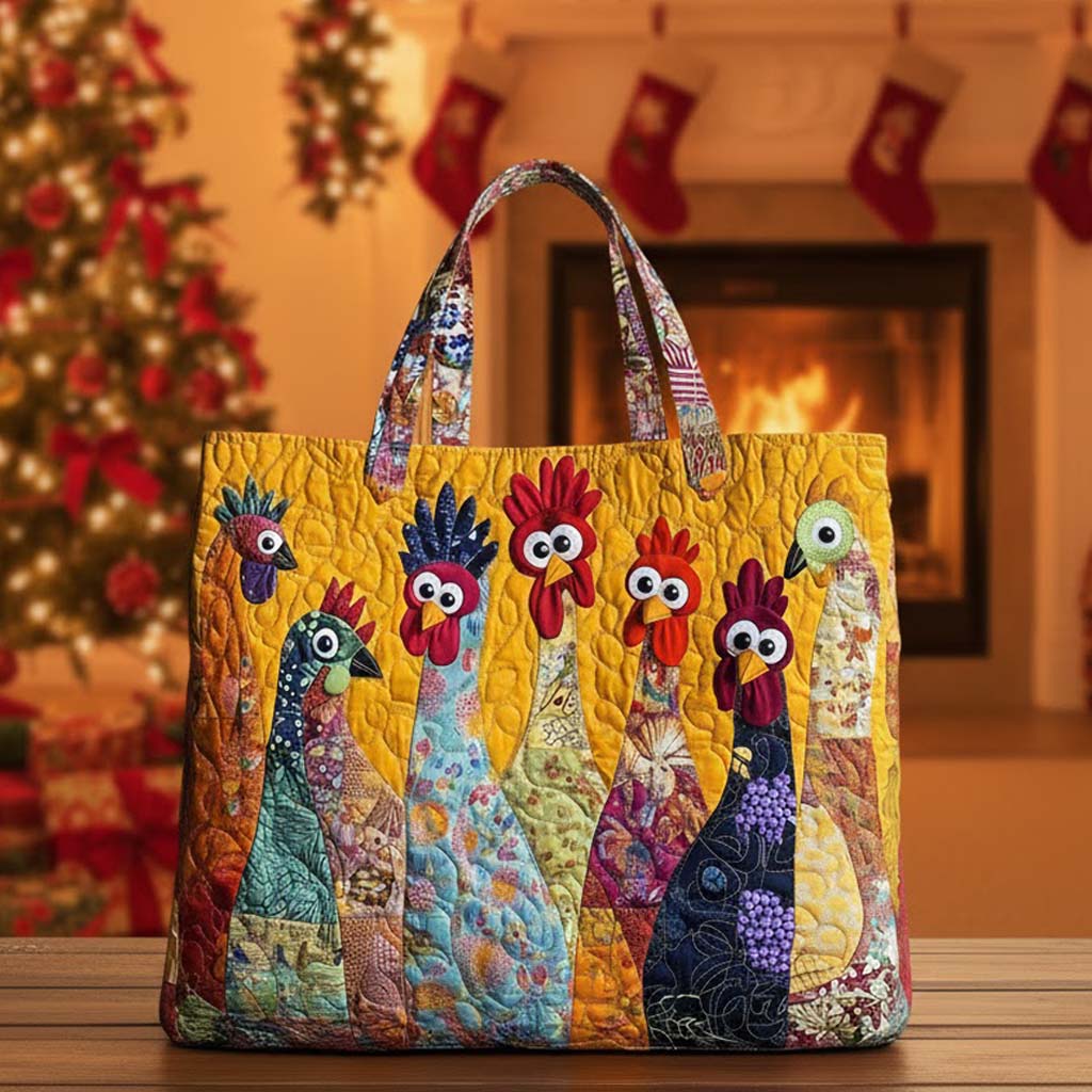 Funky Chicken Quilted Tote Bag GFTOHD7929 – Patchique Store