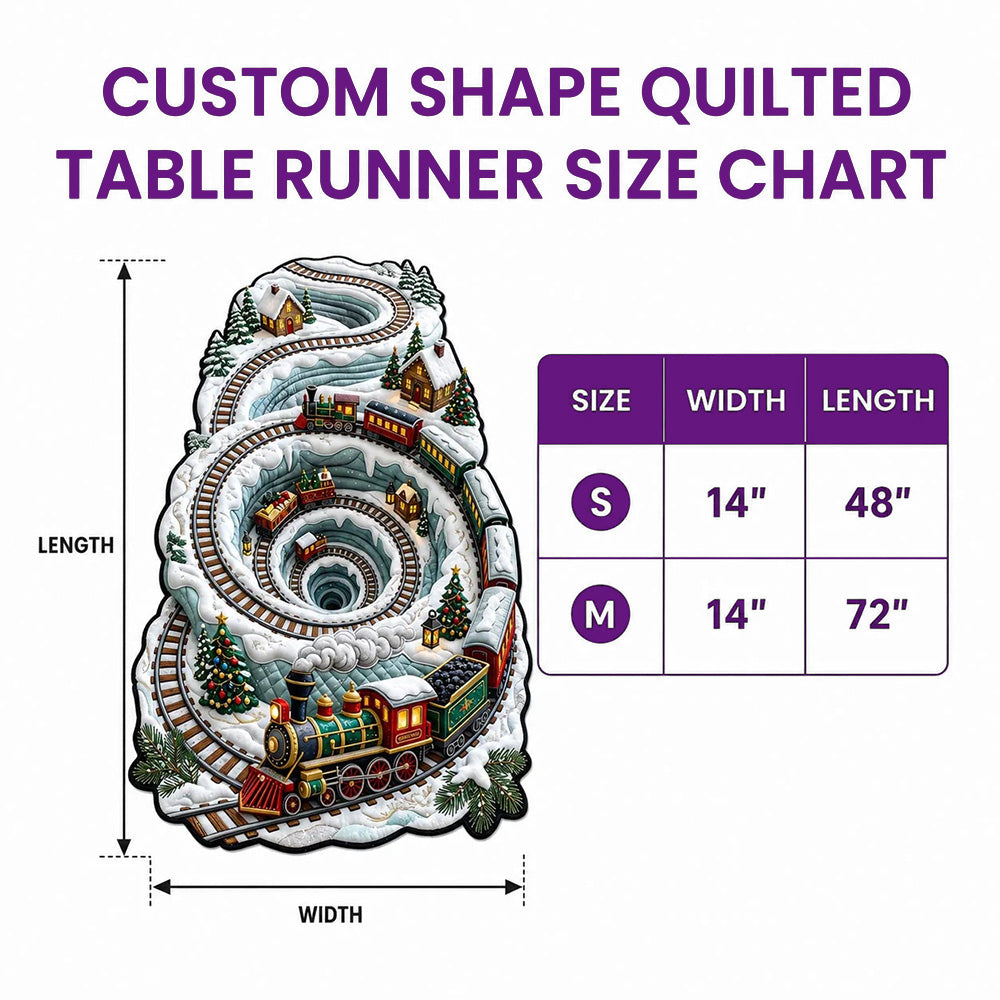 Merry Christmas Custom Shape Quilted Table Runner GFTONMU2715