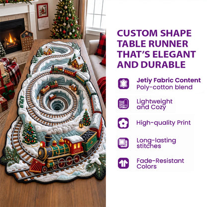 Merry Christmas Custom Shape Quilted Table Runner GFTONMU2715