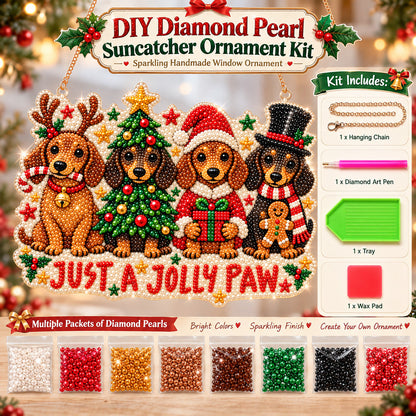 Christmas Snowman Carolers DIY Diamond Pearl Suncatcher Ornament Kit GFTOHNL5020