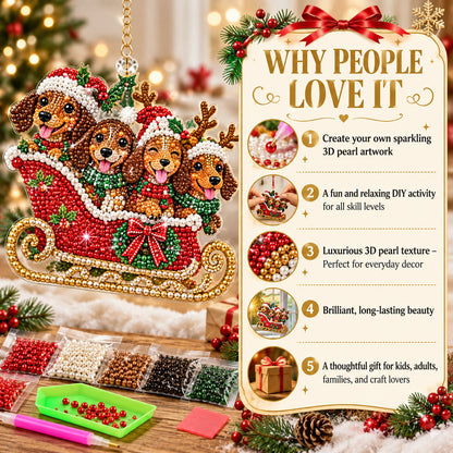 Christmas Snowman Carolers DIY Diamond Pearl Suncatcher Ornament Kit GFTOHNL5020