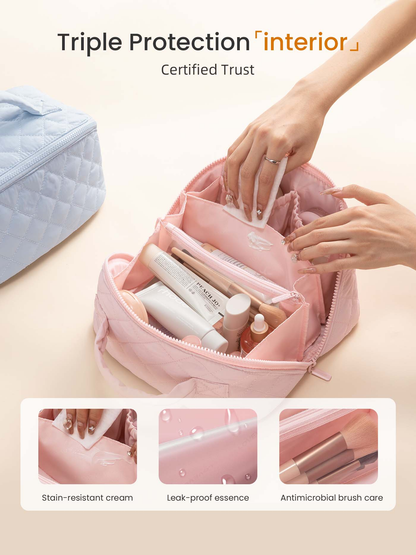 Quilted Travel Makup Bag