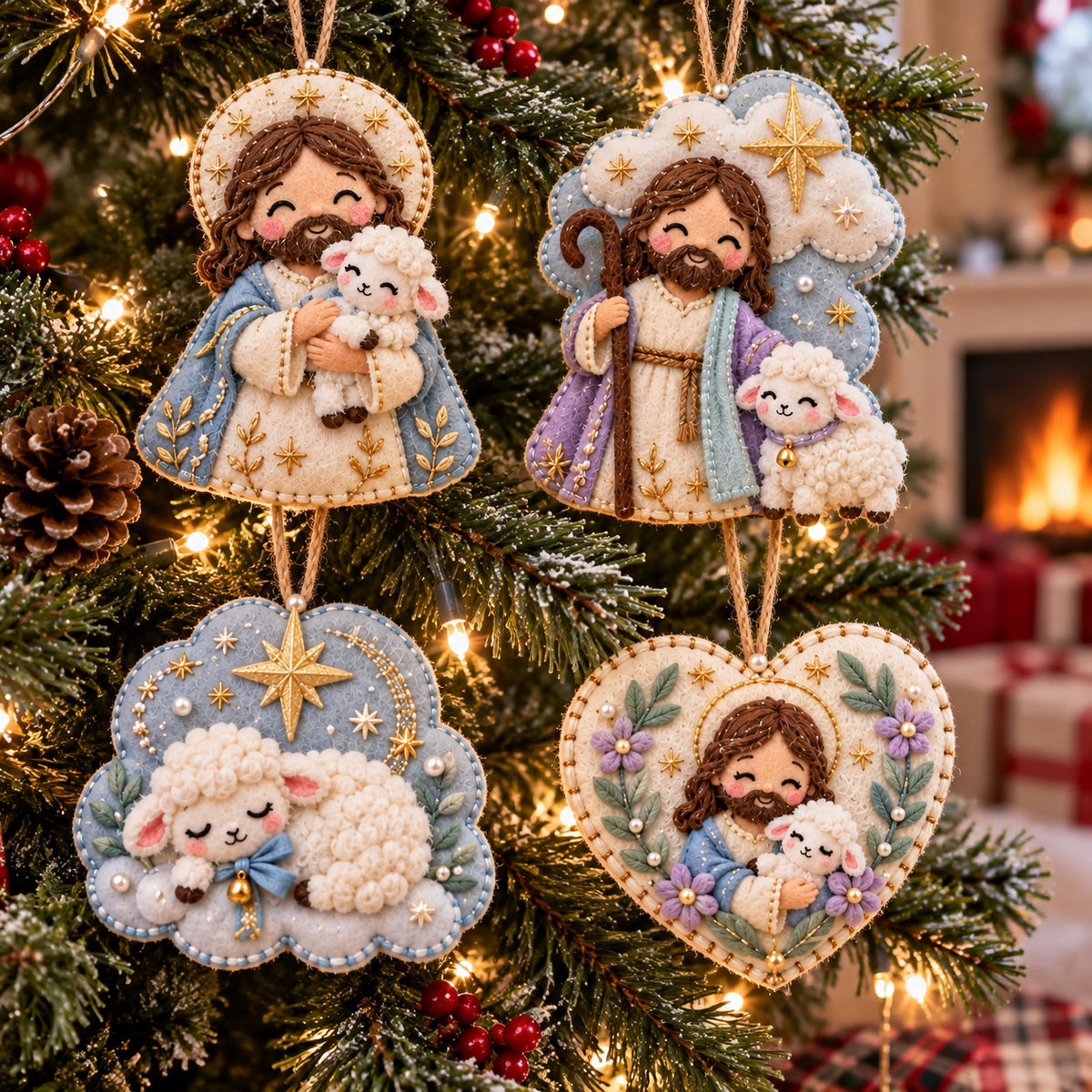 Good Shepherd Felt Ornament Gift Set GFTOMA14786