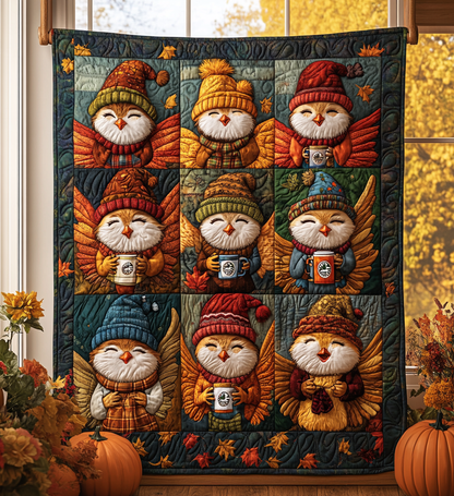 Autumn Happy Turkey Quilted Blanket NKL040