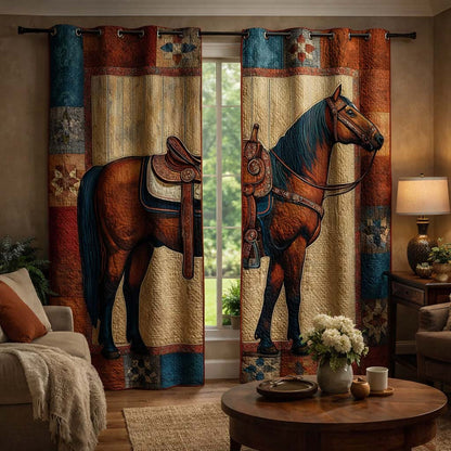 Prairie Horse Quilted Curtains GFTOQM2164