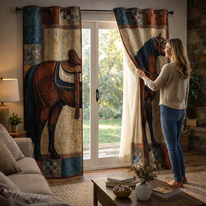 Prairie Horse Quilted Curtains GFTOQM2164