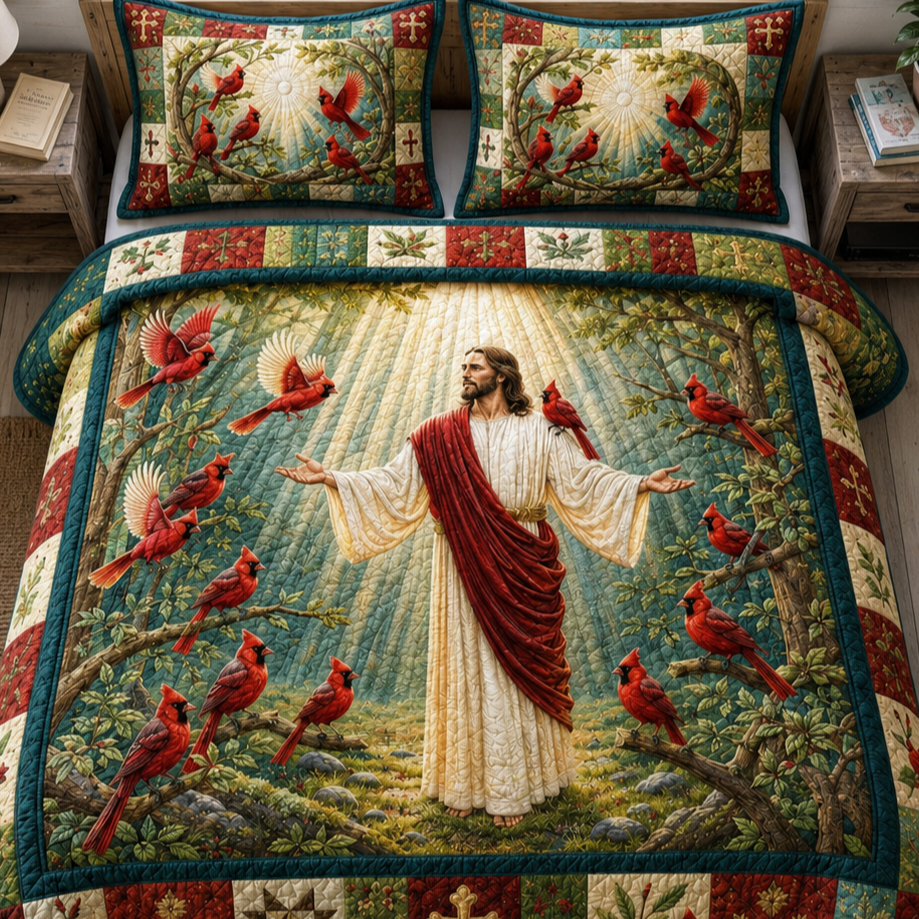 Surrounded By His Grace 3-Piece Quilted Bedding Set GFTOHNL1937
