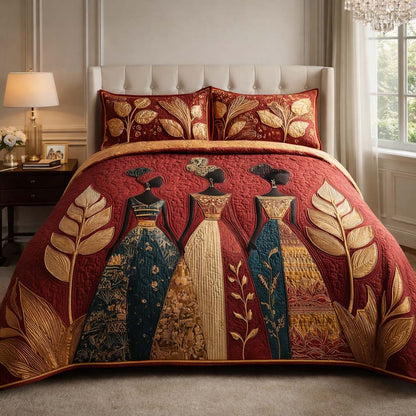 Golden Queens 3-Piece Quilted Bedding Set GFTOHD8417