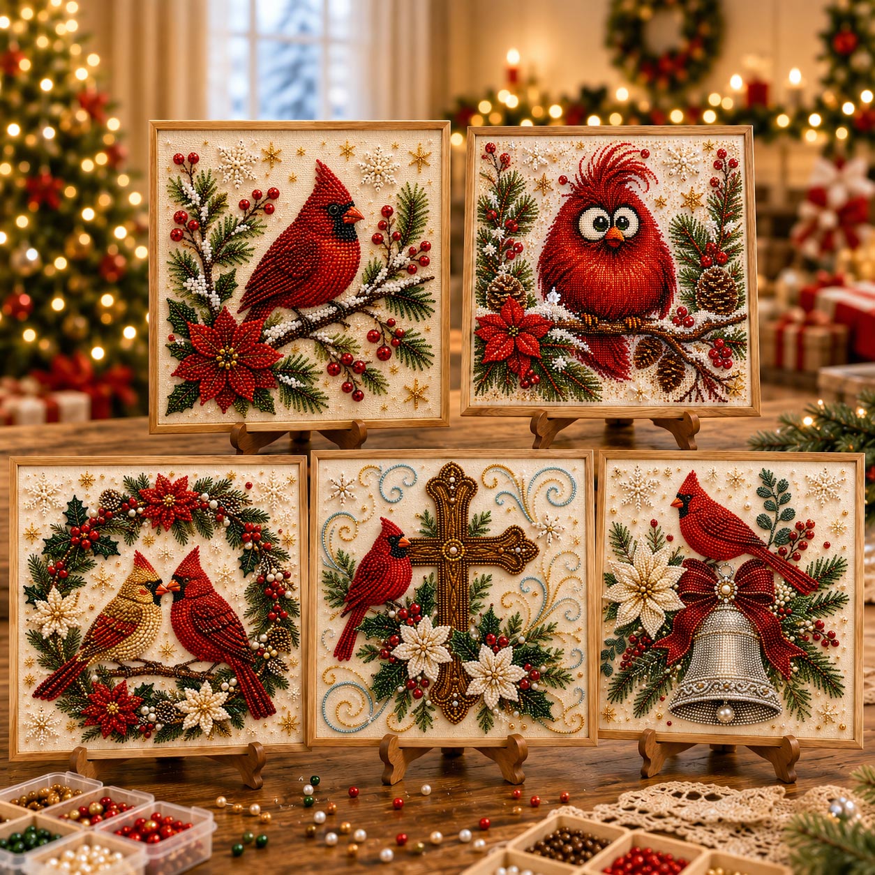🔥 EARLY CHRISTMAS SALE 49% OFF - Christmas Red Cardinal DIY Diamond Pearl Art Kit GFTOTP21404