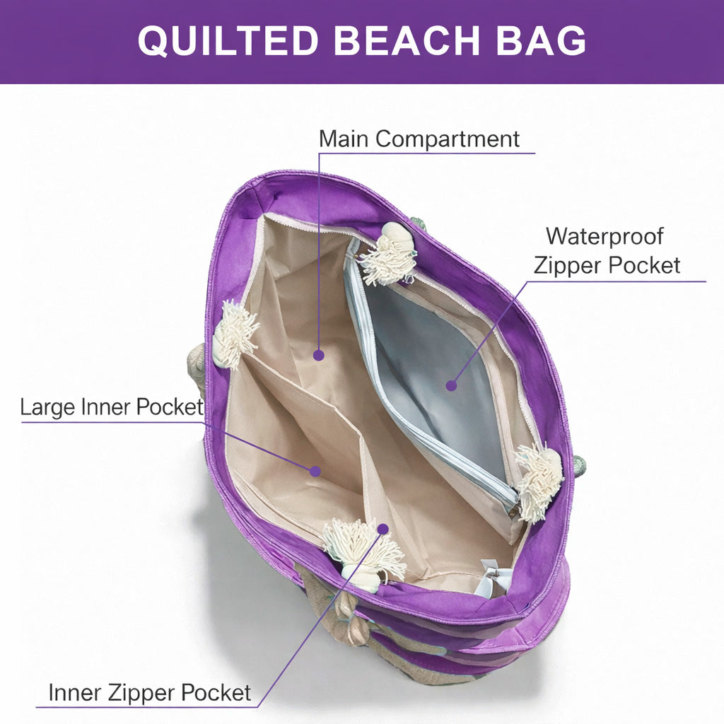 Beach Icons Quilted Beach Bag GFTOQM2942