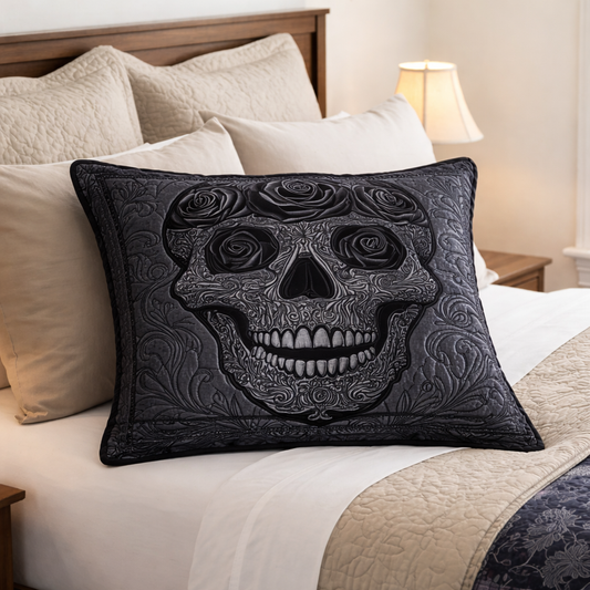 Black Rose Skull Bedding Pillow Case GFTOTP17322
