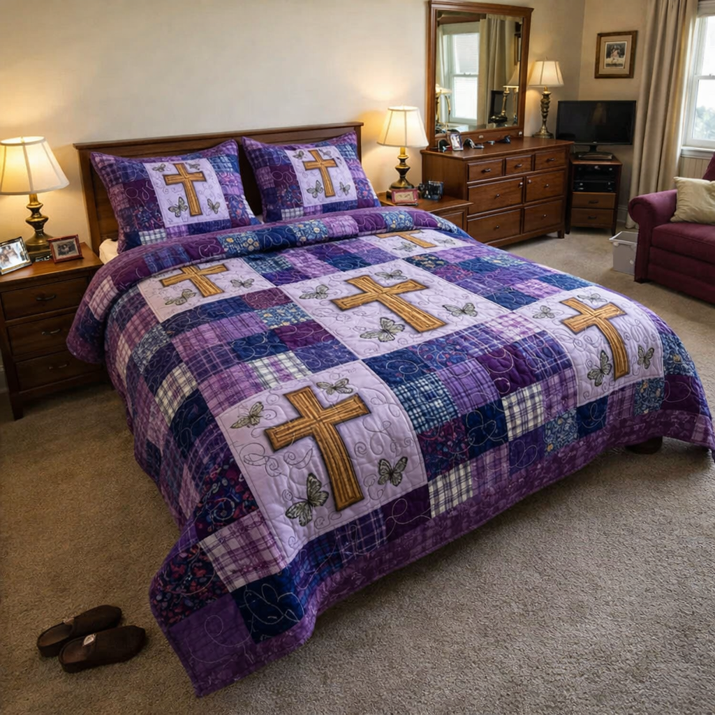 Faithful Sunrise 3-Piece Quilted Bedding Set GFTOTP16980
