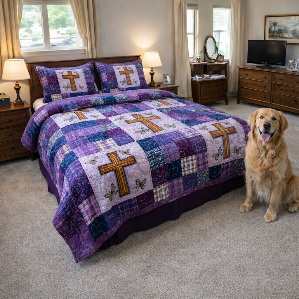Faithful Sunrise 3-Piece Quilted Bedding Set GFTOTP16980