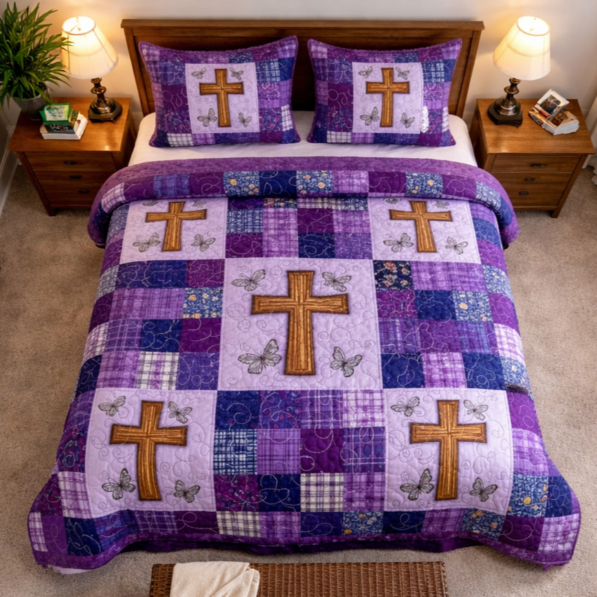 Faithful Sunrise 3-Piece Quilted Bedding Set GFTOTP16980