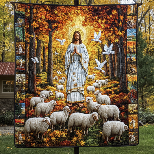 Faith In God Light Of Jesus Quilted Blanket JSNL11