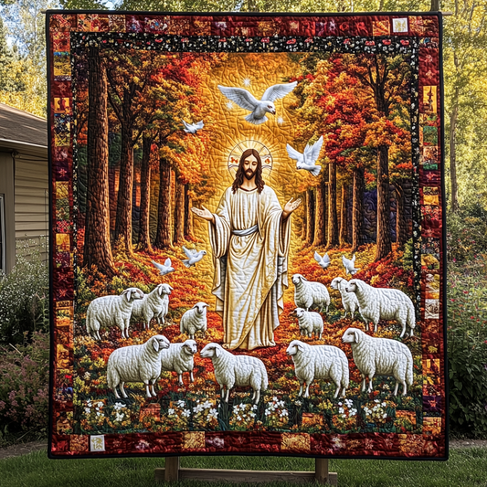Faith In God Light Of Jesus Quilted Blanket JSNL12