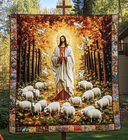 Faith In God Light Of Jesus Quilted Blanket JSNL14