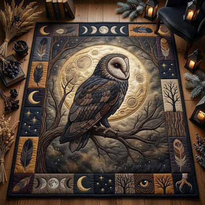 Golden Crescent Owl Area Rug GDTONTD1003