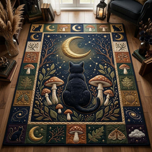 Moonlit Black Cat Area Rug GDTONTD1005