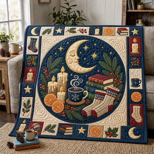 Cozy Moon Reading Quilted Blanket GDTONTD1015