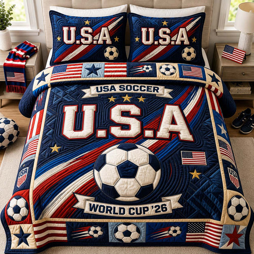 Victory Soccer Pride 3-Piece Quilted Bedding Set GDTONTD1037