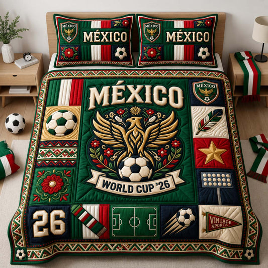Mexico Eagle Pride 3-Piece Quilted Bedding Set GDTONTD1038