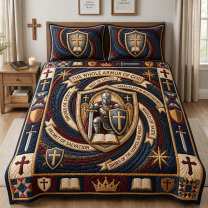 Armor Vortex Knight 3-Piece Quilted Bedding Set GDTONTD1061