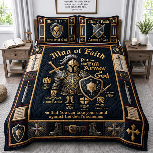 Stand Firm Warrior 3-Piece Quilted Bedding Set GDTONTD1067