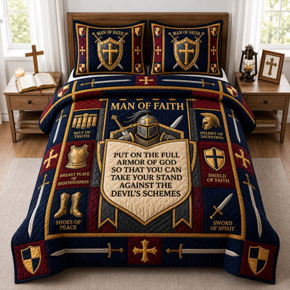Rose Shield Grace 3-Piece Quilted Bedding Set GDTONTD1070