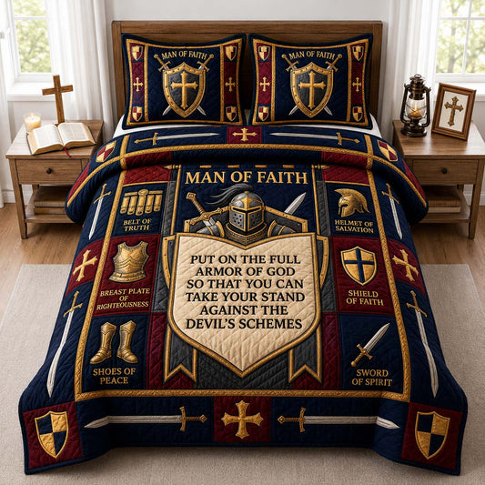 Rose Shield Grace 3-Piece Quilted Bedding Set GDTONTD1070