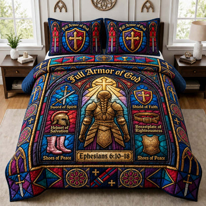 Pink Faith Warrior 3-Piece Quilted Bedding Set GDTONTD1071