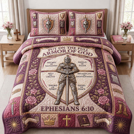 Rose Armor Guardian 3-Piece Quilted Bedding Set GDTONTD1076