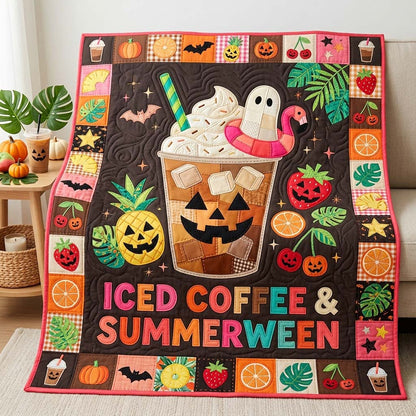 Iced Coffee Summerween Quilted Blanket GDTONTD1129