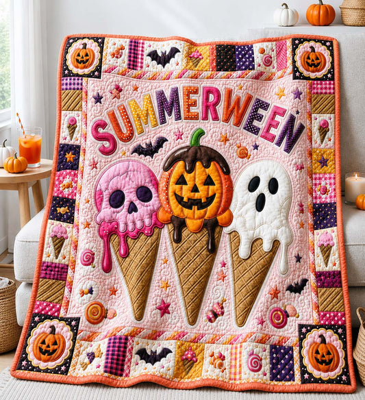 Sweet Summerween Trio Quilted Blanket GDTONTD1132