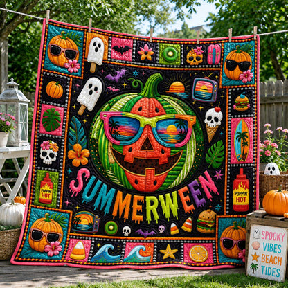 Neon Melon Pumpkin Quilted Blanket GDTONTD1140