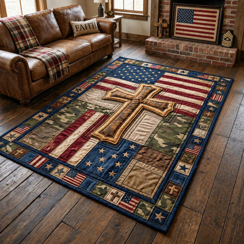 Patriot Cross Faith Area Rug GDTONTD1152