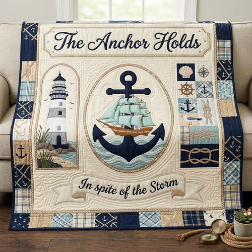 Faithful Sea Anchor Quilted Blanket GDTONTD1171