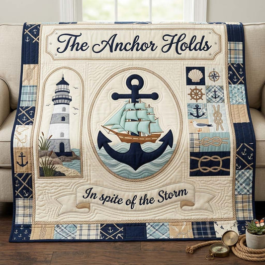 Faithful Sea Anchor Quilted Blanket GDTONTD1171