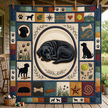 Sleeping Labrador Portrait Quilted Blanket GDTONTD1187