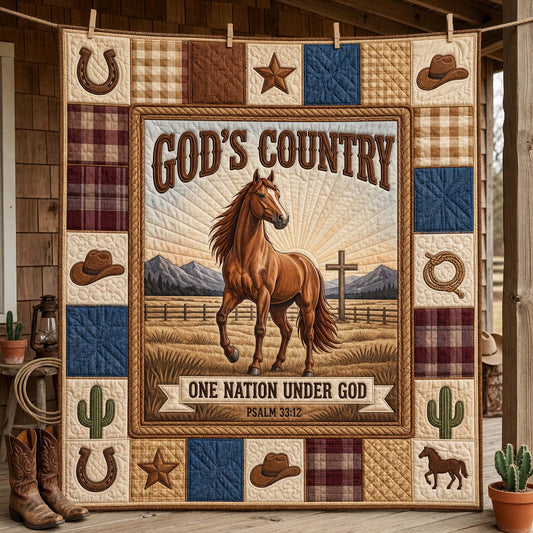 God Country Horse Quilted Blanket GDTONTD1196