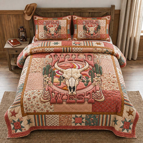 Floral Wild West 3-Piece Quilted Bedding Set GDTONTD1218