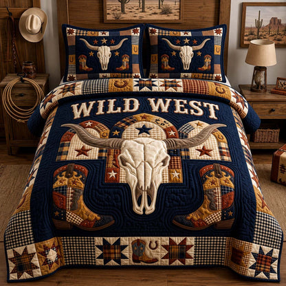 Navy Wild West 3-Piece Quilted Bedding Set GDTONTD1220