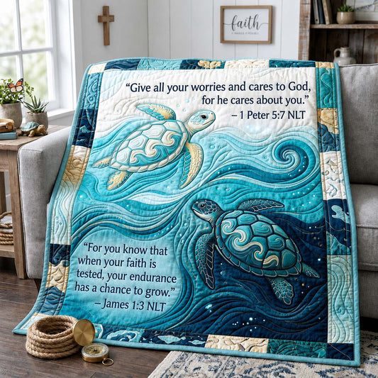 Faithful Turtle Journey Quilted Blanket GDTONTD1272