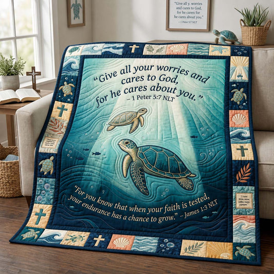 God Cares Turtles Quilted Blanket GDTONTD1274