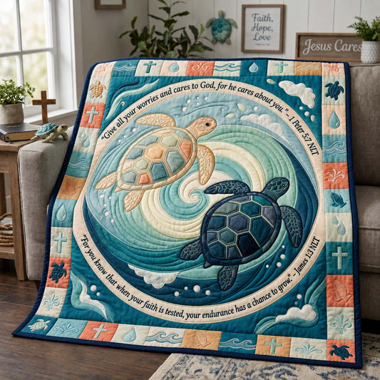 Hope Love Turtles Quilted Blanket GDTONTD1276