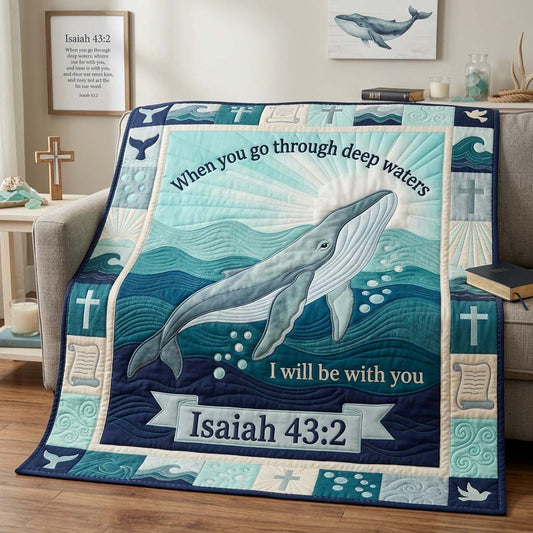 Whale Grace Waters Quilted Blanket GDTONTD1280