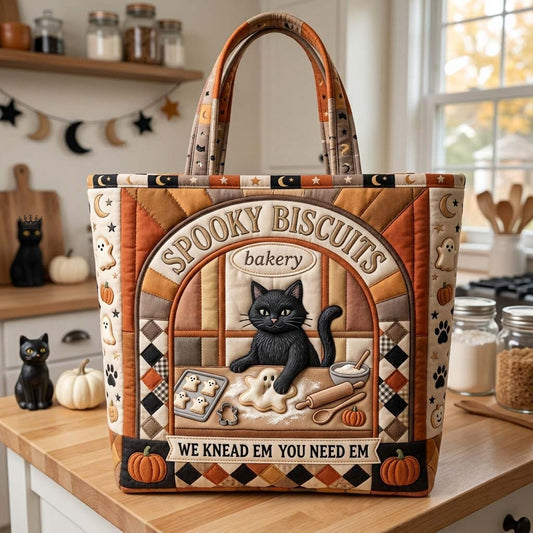 Pumpkin Biscuit Cat Quilted Tote Bag GDTONTD1346